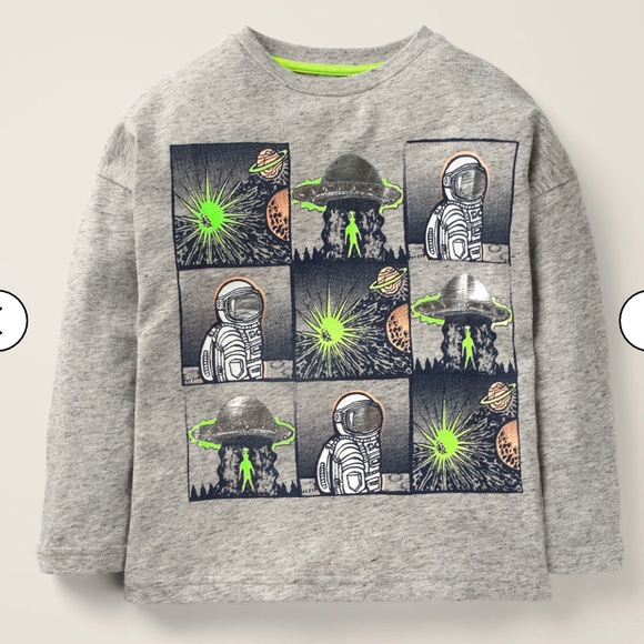 Mini Boden Other - 🍎SOLD🍏 NWT Mini Boden Graphic Jaspé Space T-Shirt